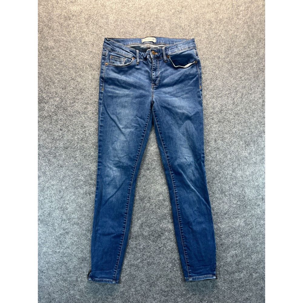 Madewell Jeans‎ Women's 29 Skinny Skinny Ankle Zip Medium Blue Stretch Denim
